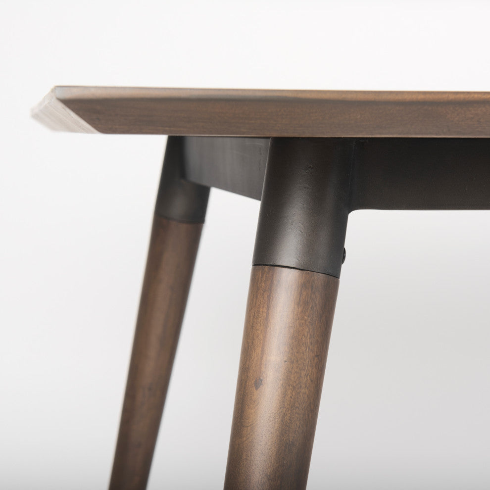 Nicholas II 72x39 Brown Solid Wood Top Metal/Wood Leg Dining Table