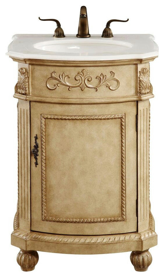 Elegant VF-1003 24" Single Bathroom Vanity Set, Antique Beige