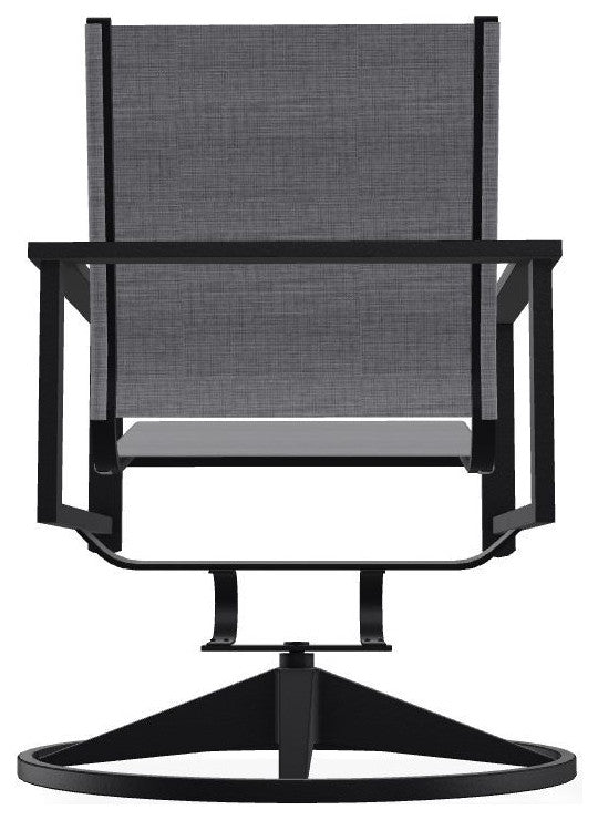 Tribeca Sling Outdoor Swivel Rocker, Augustine Pewter/Black
