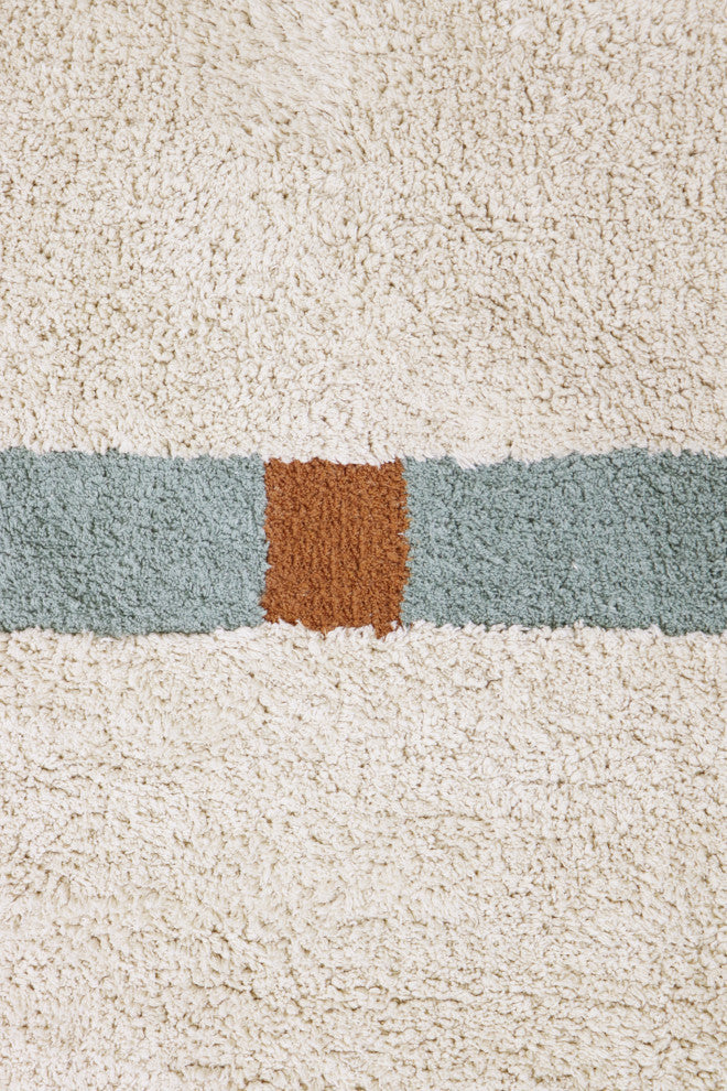 Lanes Vintage Blue Washable Rug, 6'7"x9'10"