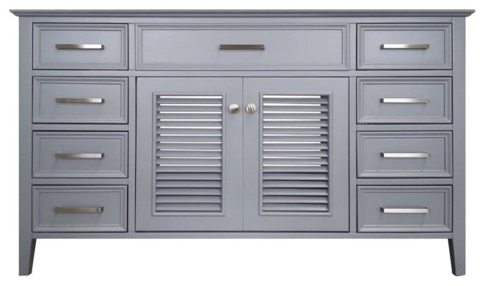 Ariel Kensington 54" Transitional Single Sink Base Cabinet, White