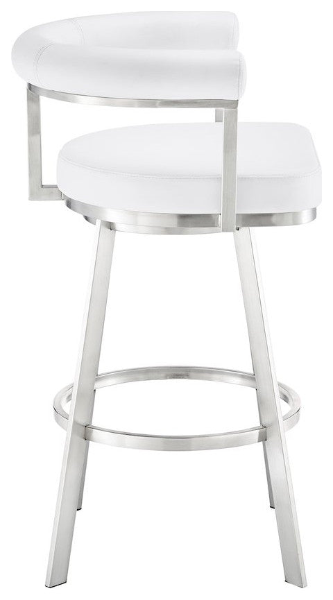 Magnolia Swivel Counter or Bar Stool in Faux Leather and Metal