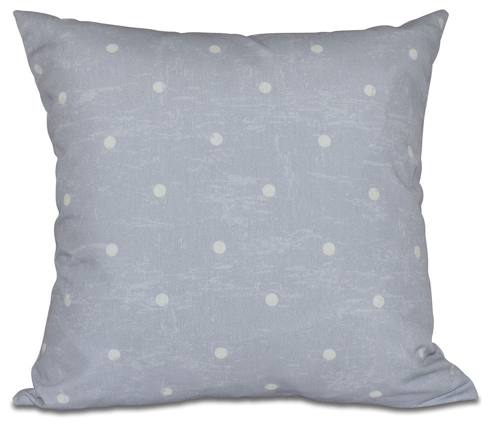 Dorothy Dot, Geometric Print Outdoor Pillow, Gray, 18"x18"
