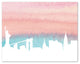 New York City Skyline Paper Print, Pink, 8"x10"