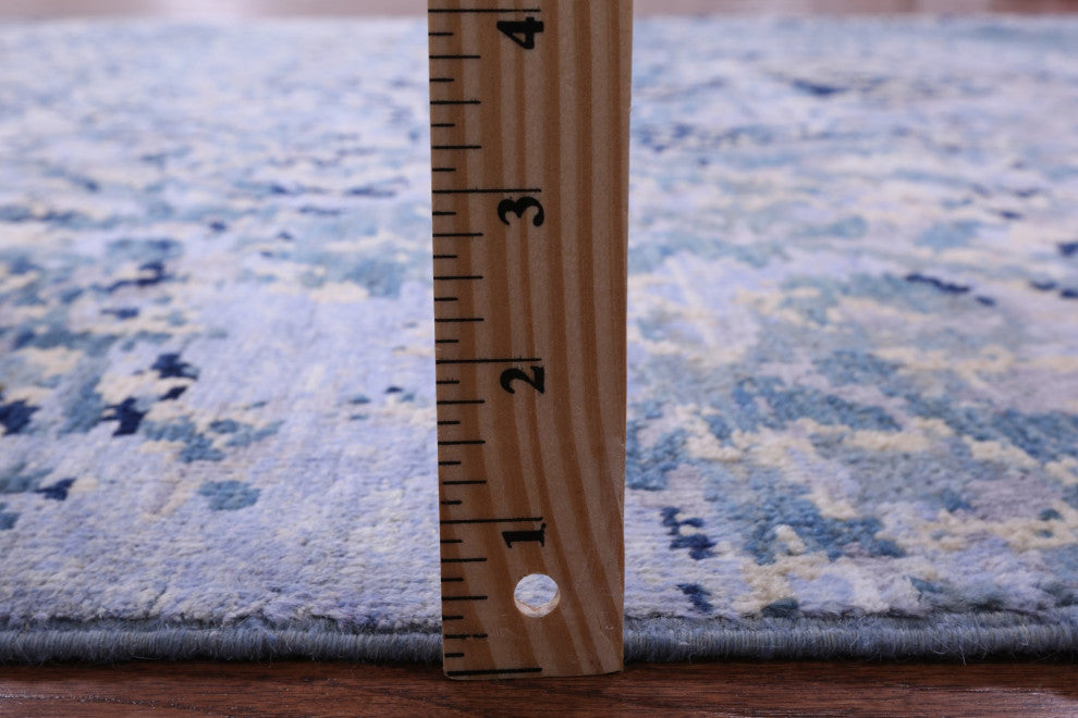 5' 10" X 8' 9" Wool and Silk Hand Knotted Abstract Rug Q10325