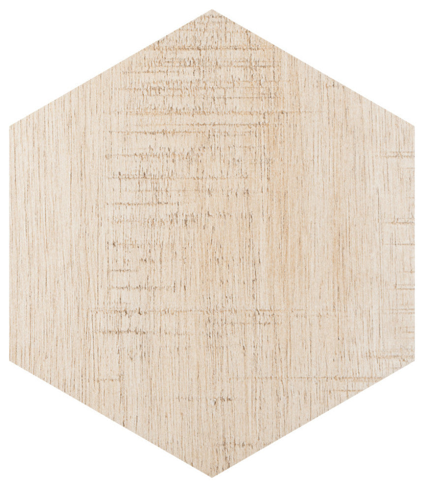 Sawnwood Hex Beige Porcelain Floor and Wall Tile