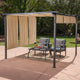 GDF Studio Dione Outdoor Steel Framed9.5' by 9.5' Gazebo, Beige