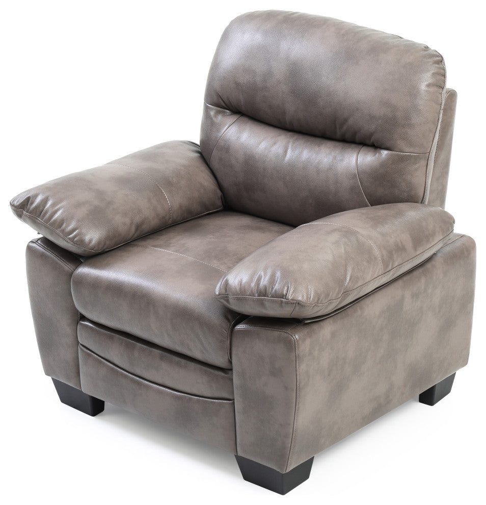 Rolando Faux Leather Chair, Gray