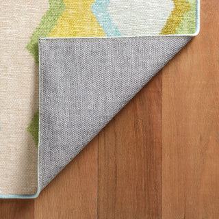 Kit Kemp x Dash & Albert Safety Net Green Machine Washable Rug, Multi, 2' x 3'