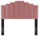 Elise Full Performance Velvet Platform Bed Dusty Rose