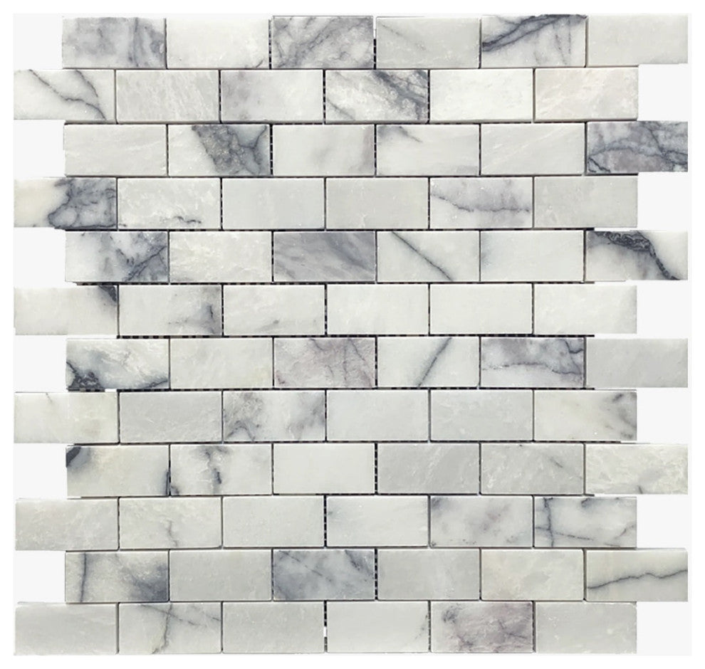 Lilac Honed 1x2 Brick Marble Mosaic
