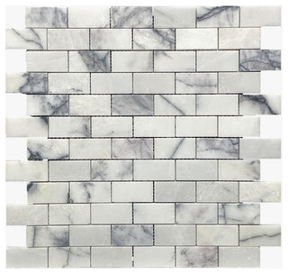 Lilac Honed 1x2 Brick Marble Mosaic