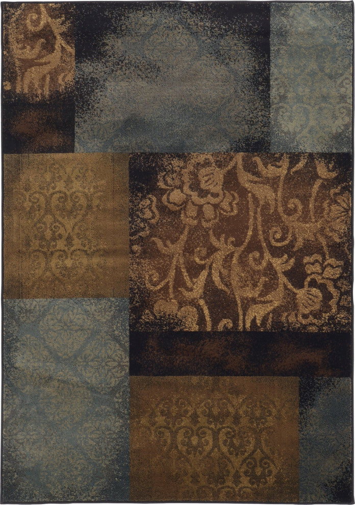 Oriental Weavers Hudson Blue/Brown Geometric Indoor Area Rug 5'3"X7'6"