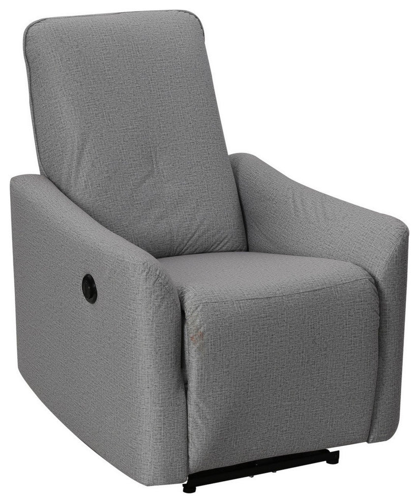 Benzara BM286360 Modern Recliner Chair, Touch Control Button, Gray Fabric