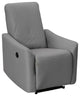 Benzara BM286360 Modern Recliner Chair, Touch Control Button, Gray Fabric