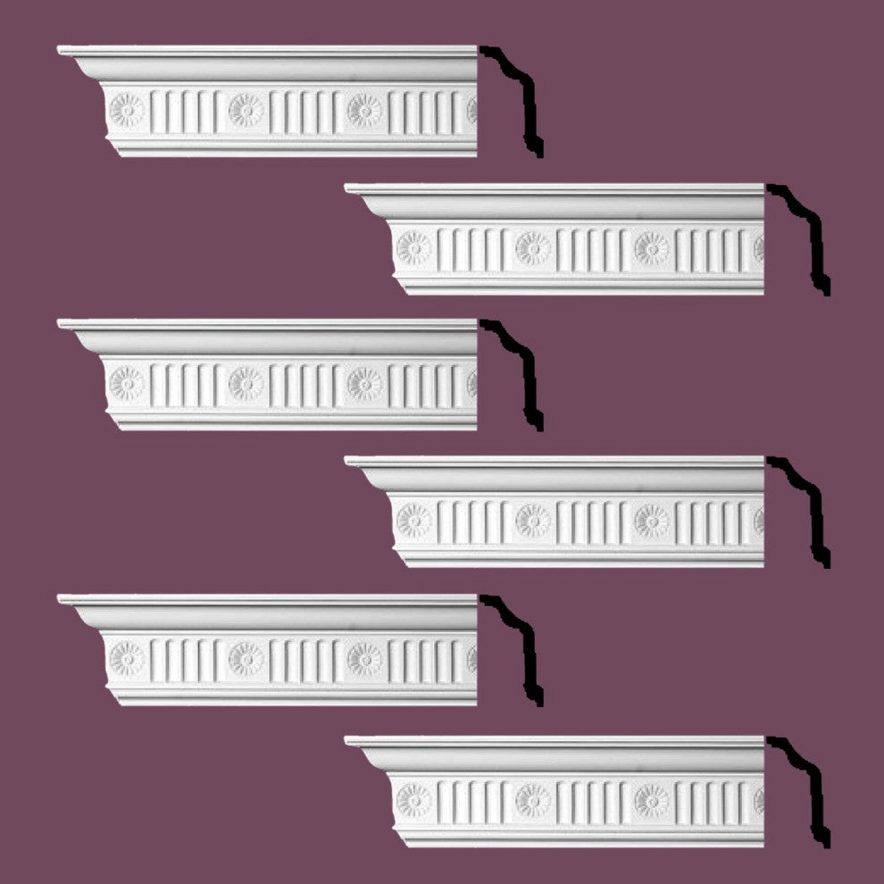 Ornate Cornice White Urethane Design 6 Pieces Totaling 576" Length