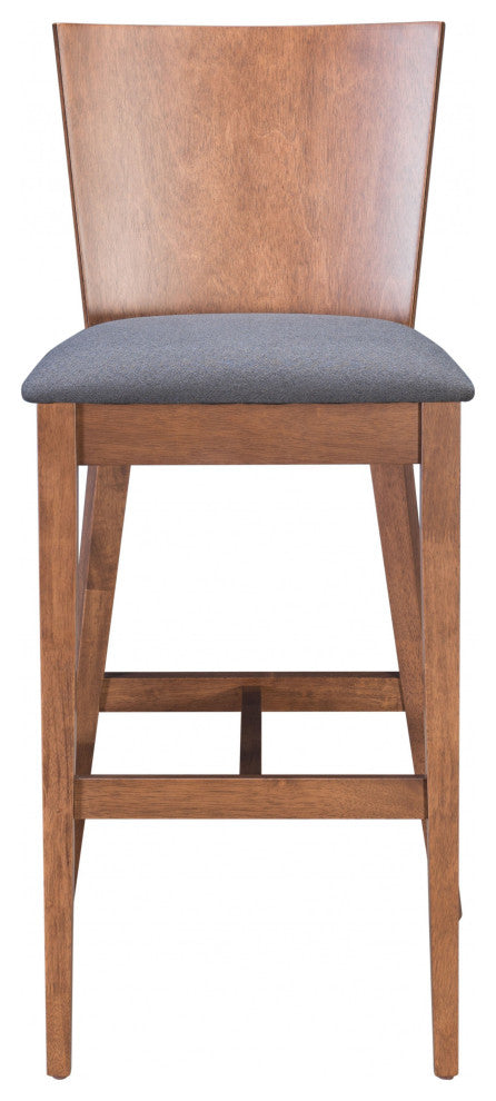 Ambrose Bar Chair, Set of 2 Walnut and Gray