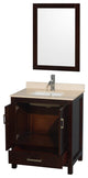Wyndham WCS141430SESIVUNSM24 Vanity in Espresso with Square Sink and Ivory Marbl