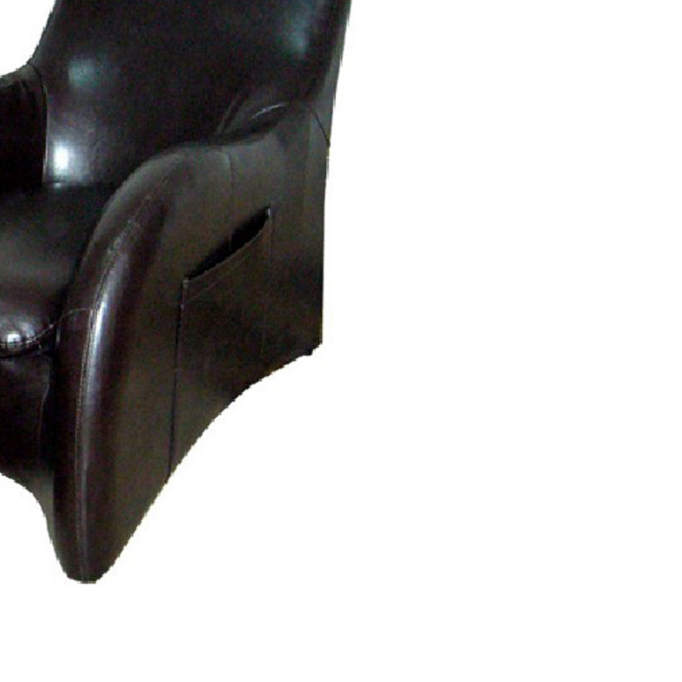 Benzara BM94730 Sofa With Sloped Armrests and Separate Leg Rest, Dark Brown