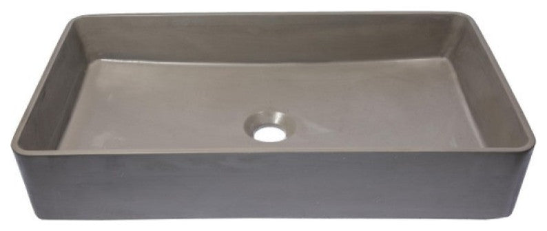 Eden Bath EB_N011DG Wide Rectangular Concrete Vessel Sink - Dark Gray
