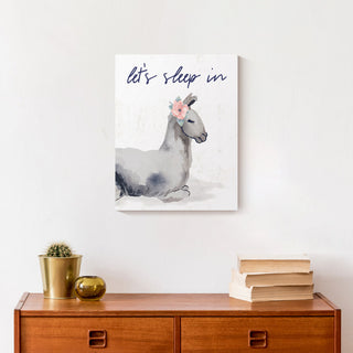 Let's Sleep In Llama 11x14 Canvas Wall Art