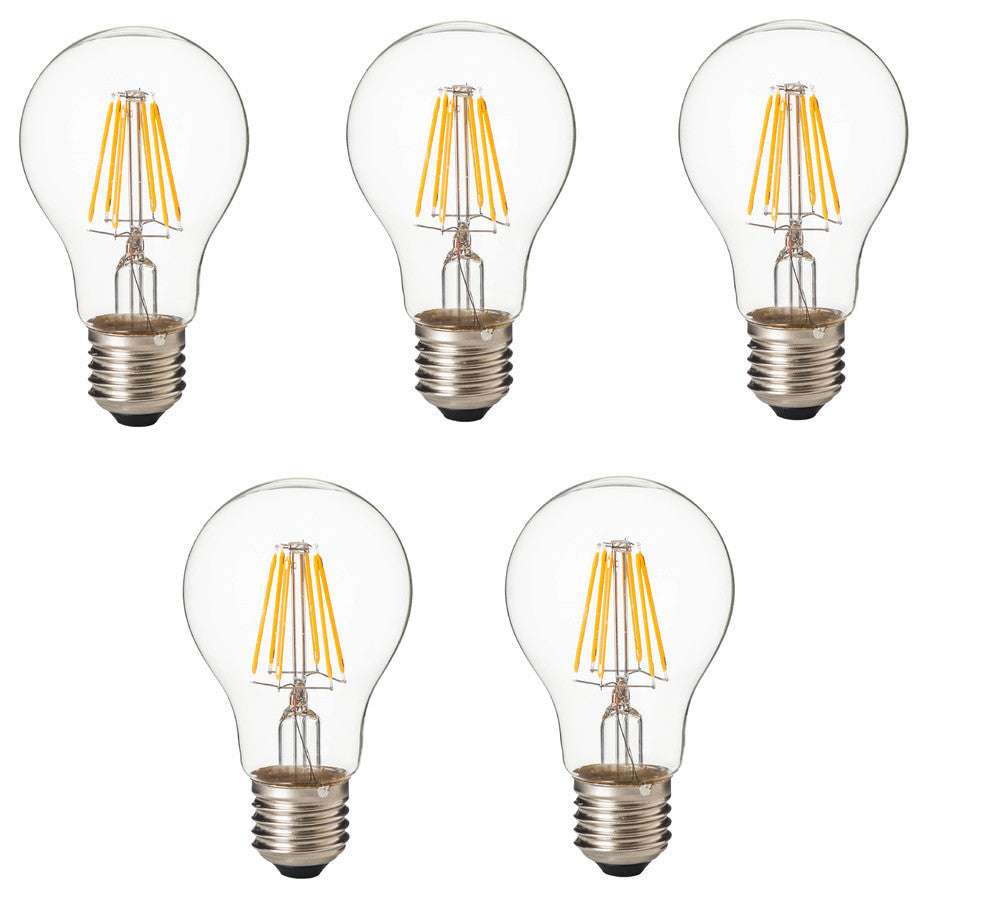 12W Dimmable LED Filament Bulbs, Set of 5