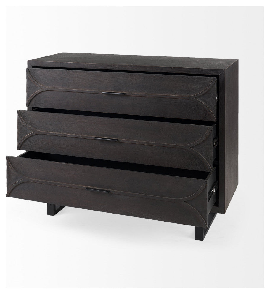Contemporary Dark Oval Accent Cabinet