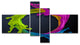 Colorful Splash Round, Abstract Canvas Art Print, 60"x32", 4 panels