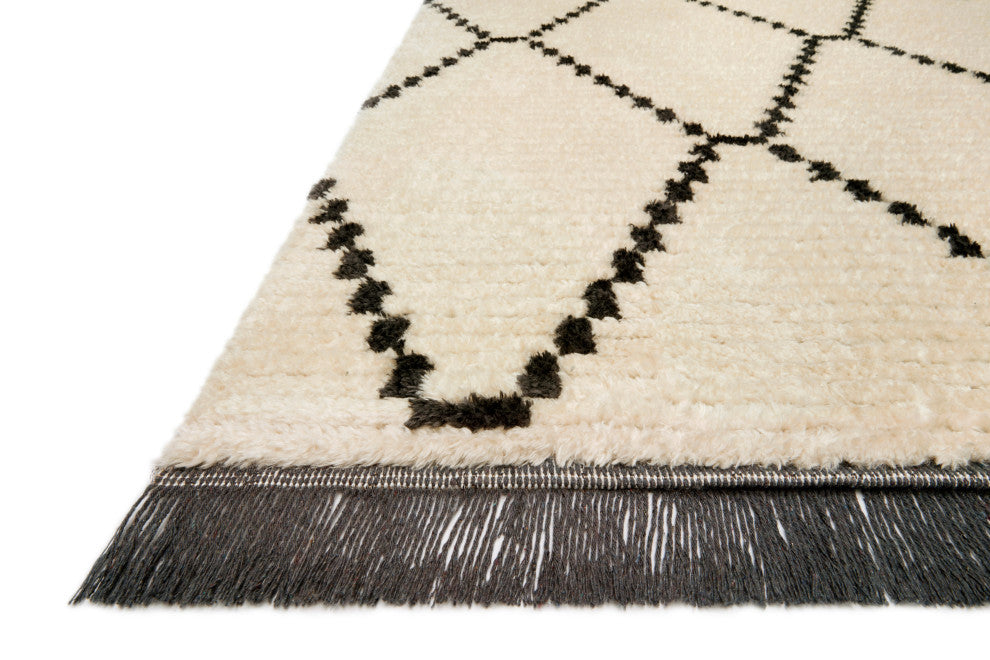 Chris Loves Julia x Loloi Alice Cream/Charcoal 7'-9" x 10' Area Rug