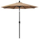 7.5' Black Push-Button Tilt Crank Aluminum Umbrella, Terrace Sequoia Olefin