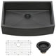 36-inch Farmhouse Sink - Gunmetal Black Matte Stainless Steel - RVH9880BL