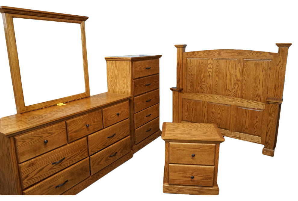 Classic Oak Queen Bed Frame, Caribbean Rum
