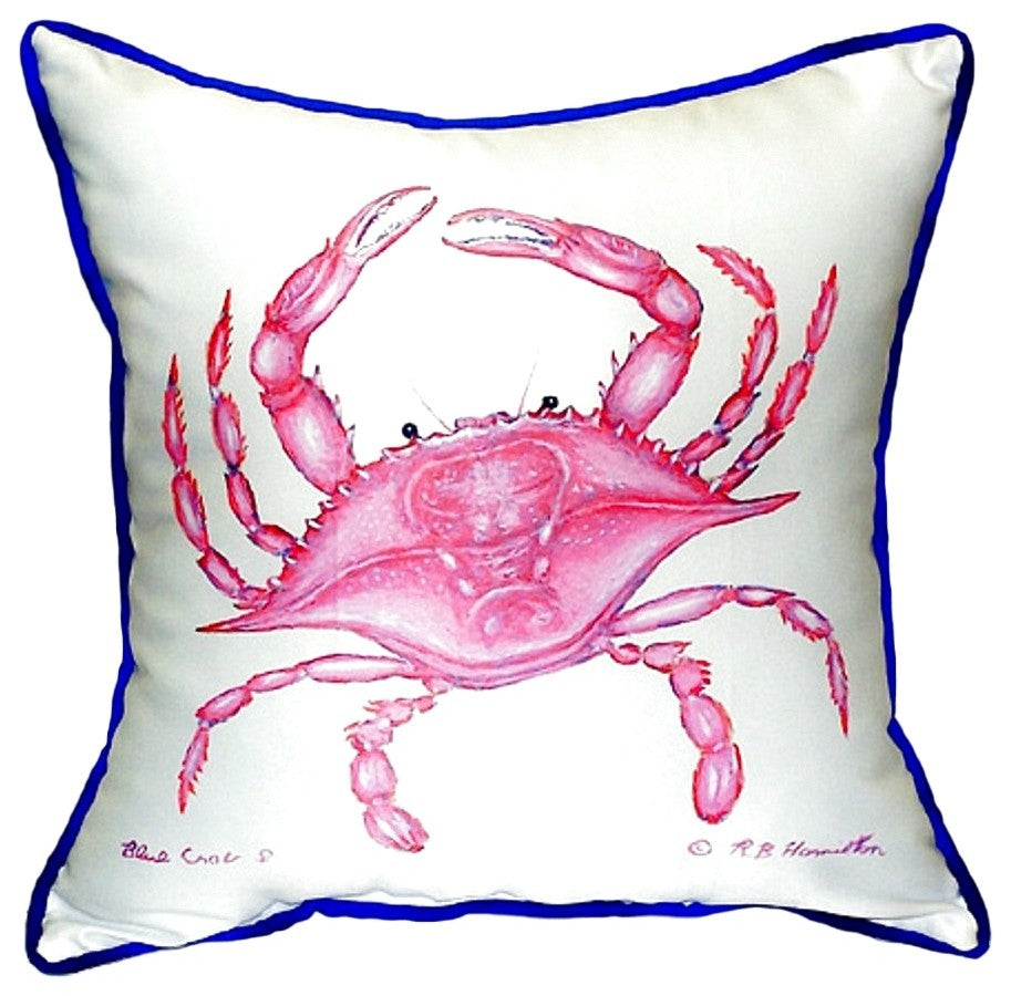 Pink Crab Extra Large Zippered Pillow 22x22