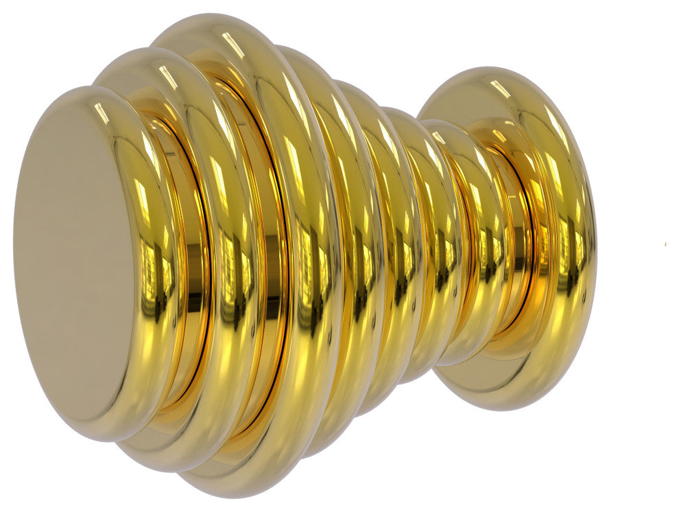 Designer Cabinet Knob, Polished Brass