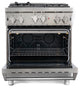 30" Gas Range 4 Piece Stainless Steel Package Range Hood Dishwasher Refrigerator