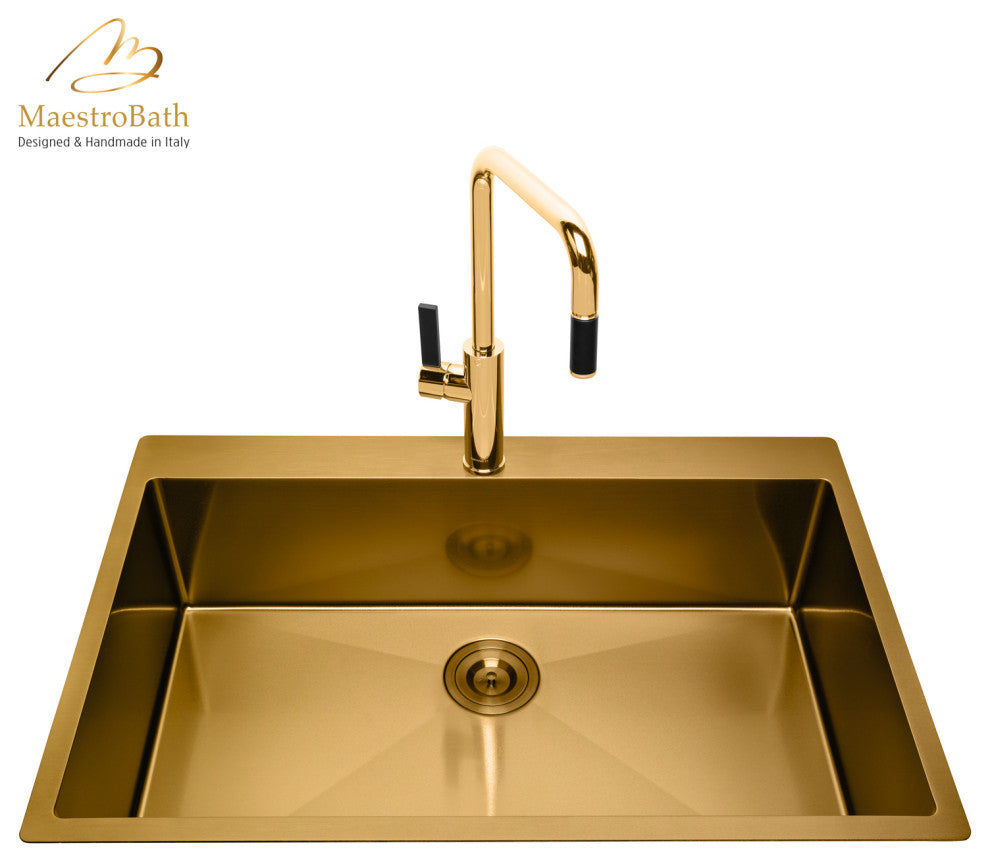 Luz Mono Shower Faucet, Polished Gold