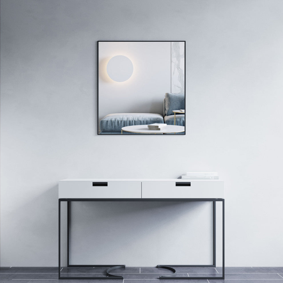 Mattox Mirror, Black, 30"w X 32"h X 1"d