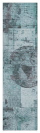 Machine Washable Indoor/Outdoor Chantille ACN1905 Teal 2'3" x 7'6" Runner Rug