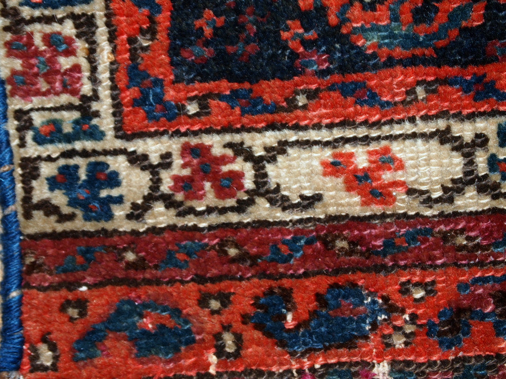 Handmade antique Persian Malayer bag face 1.2' x 1.5' ( 37cm x 46cm ) 1900s