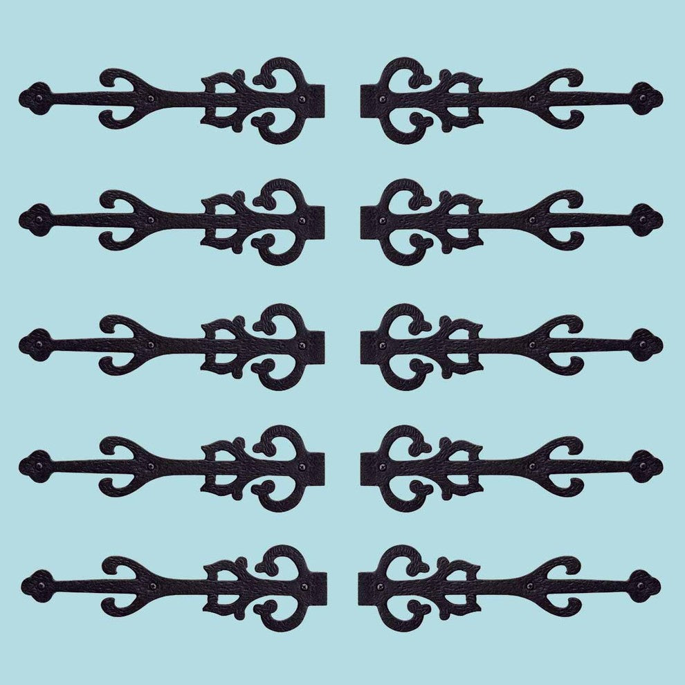 Wrought Iron Dummy Hinge Decorative Cover Plate 11" Pack of 10 Renovators Supply