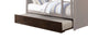 75" X 40" X 11" Twin Antique Charcoal Brown Pine Wood Trundle