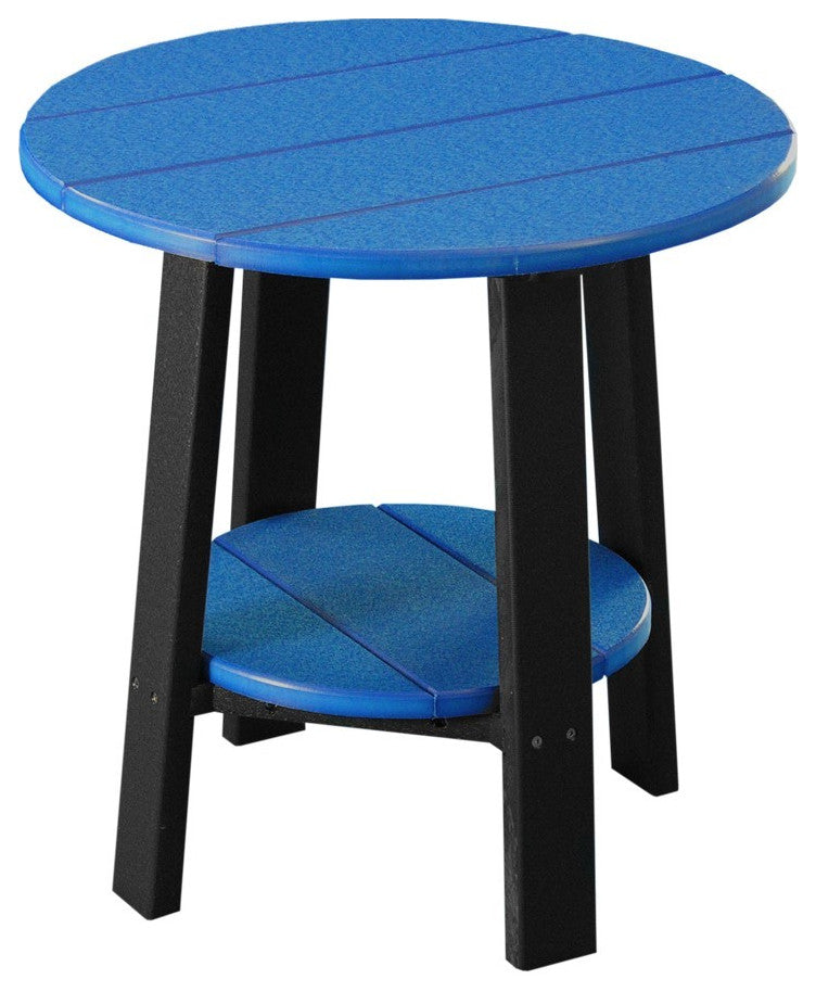 Poly Deluxe End Table, Blue & Black