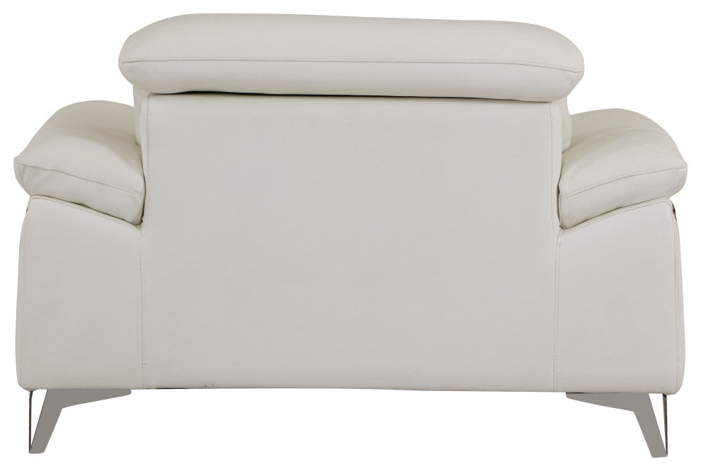 Lazio Contemporary Genuine Italian Leather Chair White