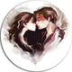 Couple Of Lovers Kissing, Romantic Large Disc Metal Wall Art, 11"