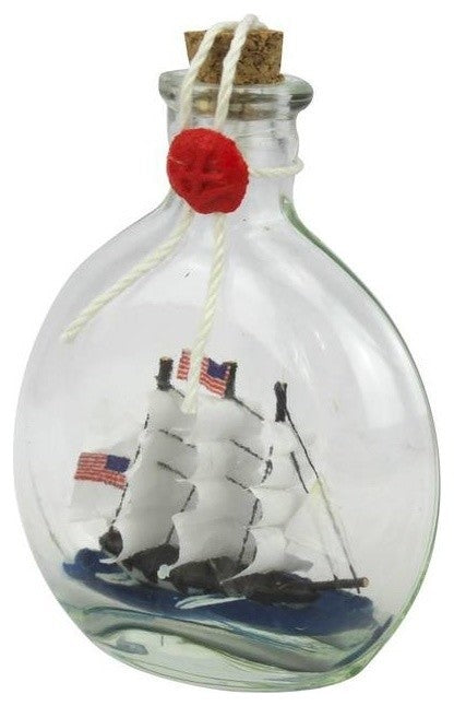 USS Constitution Model Ship in a Glass Bottle, 4"