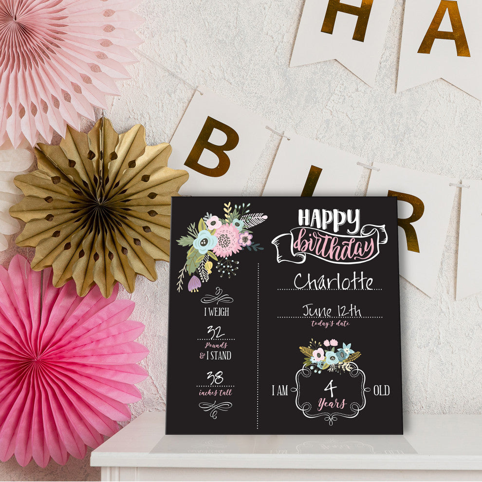 Floral Birthday Chalkboard