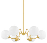 Havana 6 Light Chandelier, Aged Brass