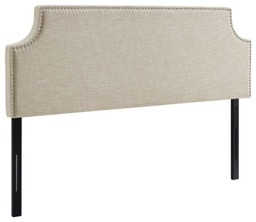 Laura Queen Upholstered Fabric Headboard, Beige