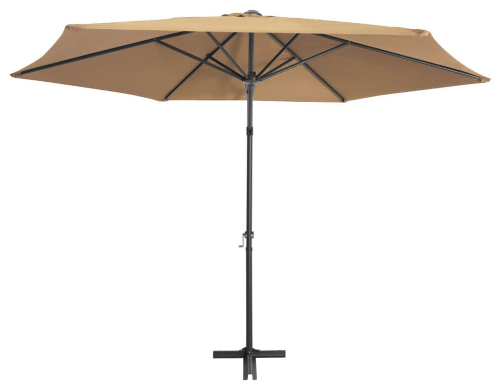 Vidaxl Outdoor Parasol With Steel Pole 118.1" Taupe