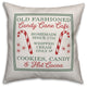 Old Fashioned Candy Cane Cafe 16"x16" Throw Pillow